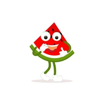 Watermelon cartoon, fresh fruit vector illustration Stock Illustration