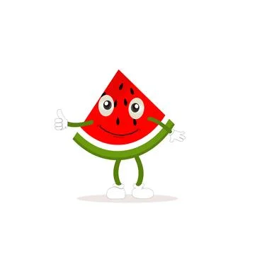 Watermelon cartoon, fresh fruit vector illustration Stock Illustration