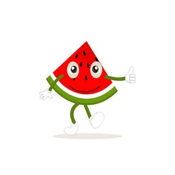 Watermelon cartoon, fresh fruit vector illustration Stock Illustration