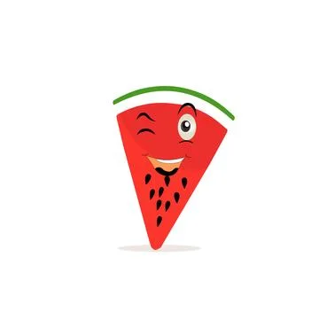 Watermelon cartoon, fresh fruit vector illustration Stock Illustration