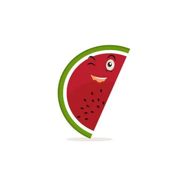 Watermelon cartoon, fresh fruit vector illustration Stock Illustration