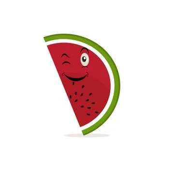 Watermelon cartoon, fresh fruit vector illustration Stock Illustration