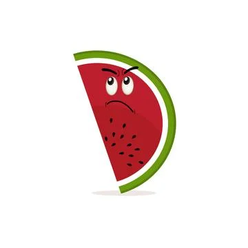 Watermelon cartoon, fresh fruit vector illustration Stock Illustration