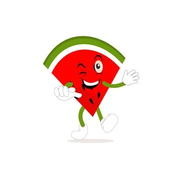 Watermelon cartoon, fresh fruit vector illustration Stock Illustration