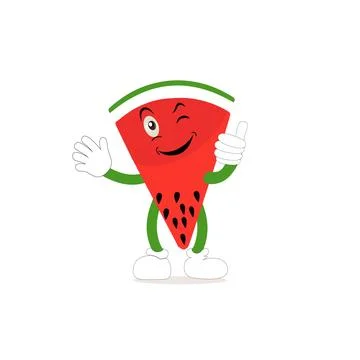 Watermelon cartoon, fresh fruit vector illustration Stock Illustration