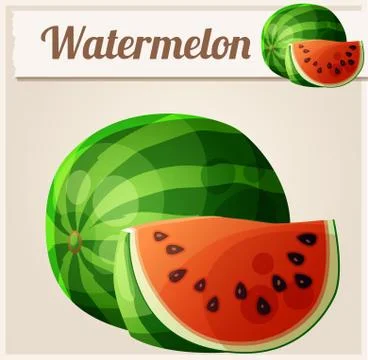Watermelon. Cartoon vector icon Stock Illustration