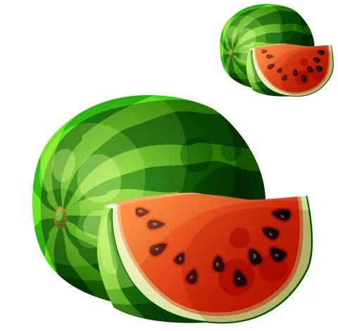 Watermelon. Cartoon vector icon isolated on white Stock Illustration
