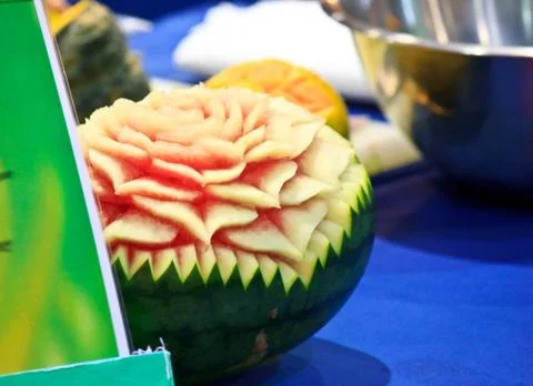 Watermelon carving 2 Stock Photos