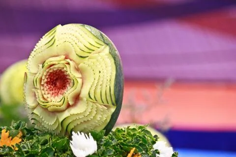 Watermelon carving 8 Stock Photos