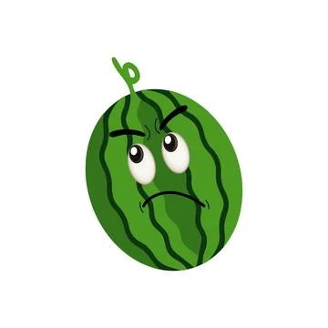 Watermelon Character with Various Face Expressions. Stock Illustration