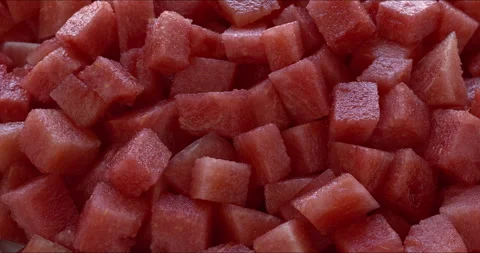 Watermelon chunks background. Close-up. Stock Footage 313634377