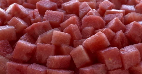 Watermelon chunks background. Selective focus. Stock Footage 311800115