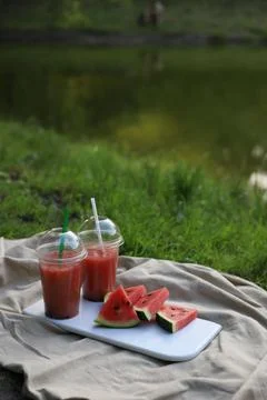 Watermelon cocktail 2 Stock Photos