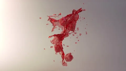 Watermelon cubes splash Stock Footage 134708388