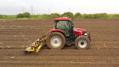 Watermelon cultivation process with a Seeding tractor. Stock Footage 130101489