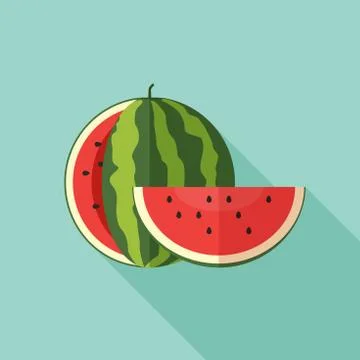Watermelon with cut slice Stock Illustration