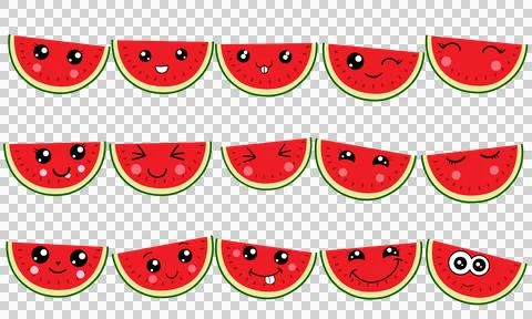 Watermelon cute face Ilustración de archivo