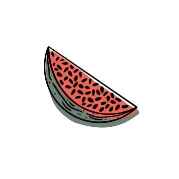 Watermelon, doodle style Stock Illustration