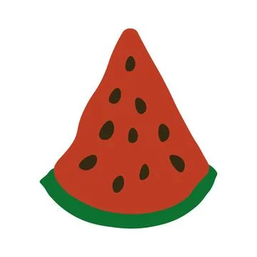 Watermelon in doodle style on white background Stock Illustration