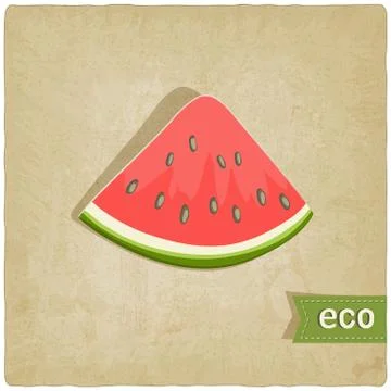 Watermelon eco old background Stock Illustration
