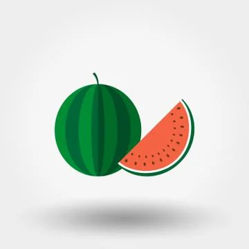 Watermelon flat icon Stock Illustration