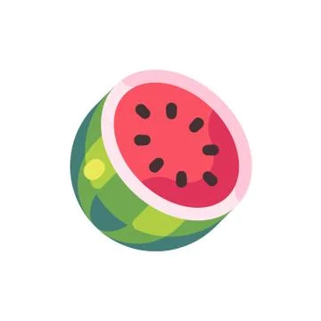 Watermelon flat icon. Slot machine symbol Illustrazione stock