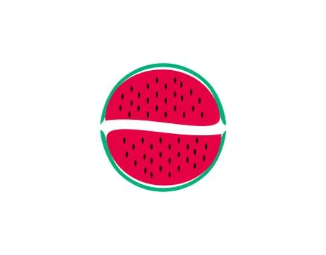 Watermelon flat icon on white background in vector illustration Stock Illustration