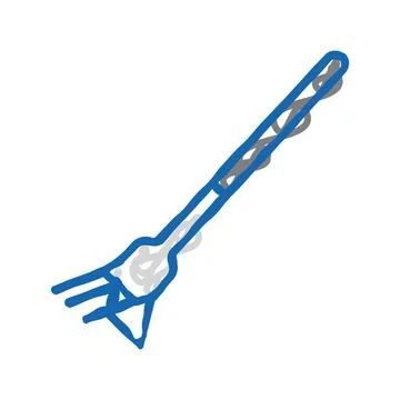 Watermelon fork cutter icon doodle illustration Stock Illustration