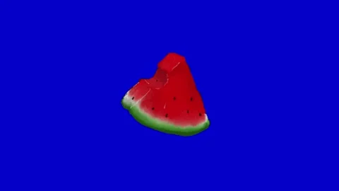 Watermelon fruit anjmation on blue background Vidéo 330216640