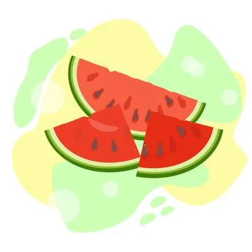 Watermelon fruit art. Flat design Vector illustration Stock Illustration