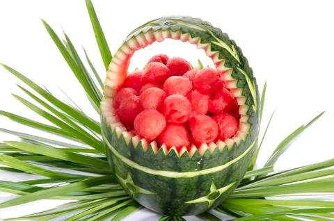 Watermelon fruit basket 写真素材
