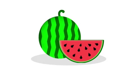 Watermelon Fruit Bouncing Flat Animation Vidéo 330564650
