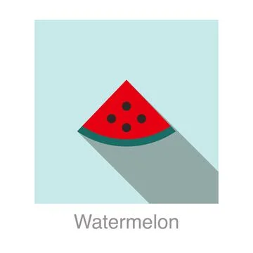 Watermelon fruit flat icon, vector illustration Stock Illustration