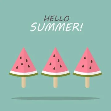 Watermelon fruit ice cream Stock Illustration