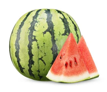 Watermelon fruit isolated on white background. Stock Photos