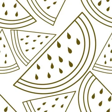 Watermelon Fruit Pattern Seamless Vector Template Stock-Illustration