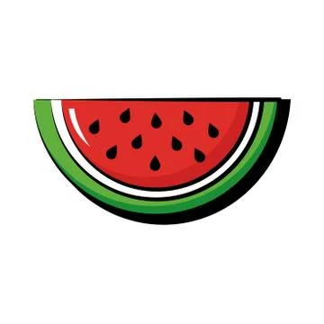 Watermelon fruit pop art flat style icon Illustrazione stock