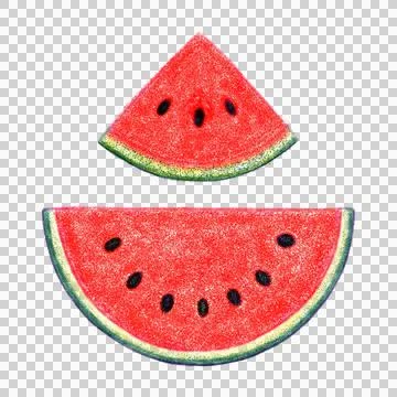 Watermelon fruit risograph illustration Stock Illustration