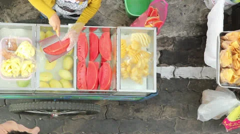 Watermelon fruit salad Stock Footage 23250350