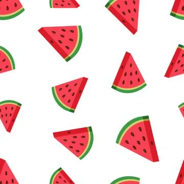 Watermelon fruit seamless pattern background. Business concept vector illustr Stock Illustration