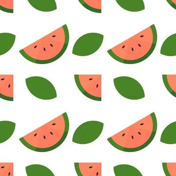 Watermelon fruit seamless pattern Stock Illustration