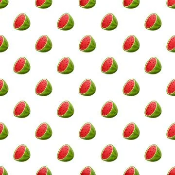 Watermelon fruit seamless pattern refreshing healthy food イラスト素材