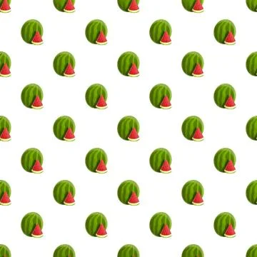 Watermelon fruit seamless pattern sweet summer food Stock Illustration