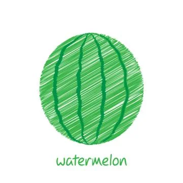 Watermelon fruit, sketch design vector Stock Illustration