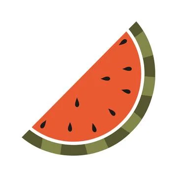 Watermelon fruit slice, cartoon style. Trendy modern vector illustration is.. Illustrazione stock