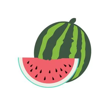 Watermelon Fruit Slice Cartoon Vector Illustration Stock Illustration