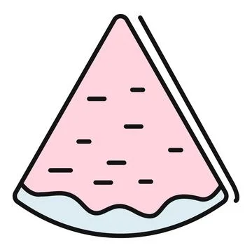 Watermelon fruit slice vector icon illustration Stock Illustration