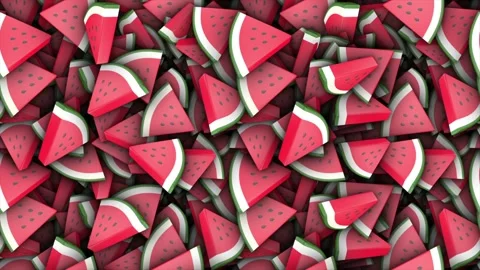 Watermelon Fruit Slices Animation Background, Endless, Loop Stock Footage 337793801
