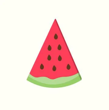 Watermelon fruit on White Background. Flat Design. Stock Illustration