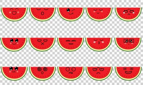 Watermelon funny face Stock Illustration